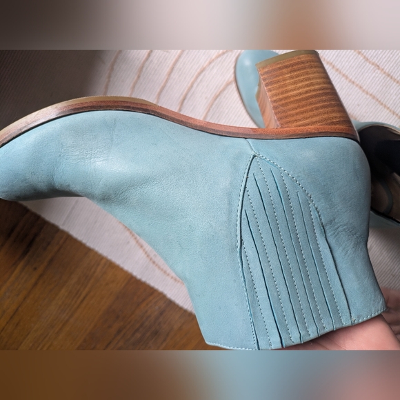 Samantha Pleet Wolverine 1000 Mile Leather Light Blue Ankle Booties - Picture 7 of 13